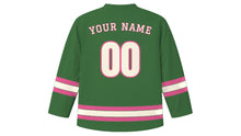 Load image into Gallery viewer, Charlotte Original Hockey Jersey in Willow Oak Green, back view with your name and number