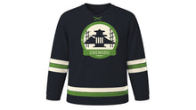 Load image into Gallery viewer, Chengdu Original Hockey Jersey in Ink Black, front view – custom name and number