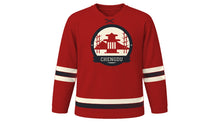 Load image into Gallery viewer, Chengdu Original Hockey Jersey in Pepper Red, front view – custom name and number