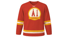 Load image into Gallery viewer, Chennai Original Hockey Jersey in Temple Red, front view – custom name and number