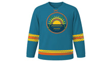Load image into Gallery viewer, Chhath Puja Original Hockey Jersey in River Blue, front view – custom name and number