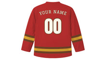 Load image into Gallery viewer, Chiang Mai Original Hockey Jersey in Lantern Red, back view with your name and number