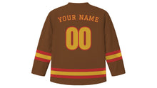 Load image into Gallery viewer, Chiang Mai Original Hockey Jersey in Teak Brown, back view with your name and number