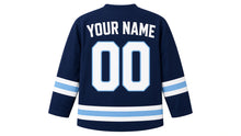 Load image into Gallery viewer, Chicago Original Hockey Jersey in Navy, back view with your name and number