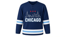 Load image into Gallery viewer, Chicago Original Hockey Jersey in Navy, front view – custom name and number