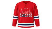 Load image into Gallery viewer, Chicago Original Hockey Jersey in Red, front view – custom name and number