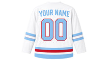 Load image into Gallery viewer, Chicago Original Hockey Jersey in White, back view with your name and number