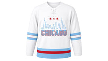 Load image into Gallery viewer, Chicago Original Hockey Jersey in White, front view – custom name and number