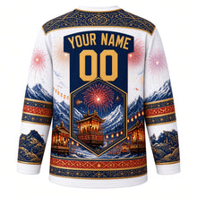 Load image into Gallery viewer, Chichibu Night Festival Original Hockey Jersey in Snow White, back view with custom YOUR NAME and 00