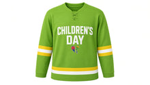 Load image into Gallery viewer, Children's Day Original Hockey Jersey in Green, front view – custom name and number
