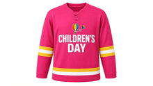 Load image into Gallery viewer, Children's Day Original Hockey Jersey in Pink, front view – custom name and number