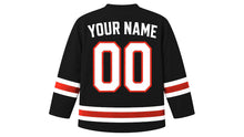 Load image into Gallery viewer, Chile Original Hockey Jersey in Black, back view with your name and number