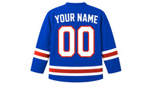 Load image into Gallery viewer, Chile Original Hockey Jersey in Blue, back view with your name and number