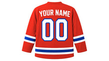 Load image into Gallery viewer, Chile Original Hockey Jersey in Red, back view with your name and number