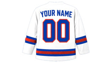 Load image into Gallery viewer, Chile Original Hockey Jersey in White, back view with your name and number