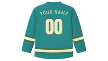Load image into Gallery viewer, Christchurch Original Hockey Jersey in River Teal, back view with your name and number