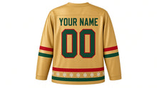 Load image into Gallery viewer, Christmas Original Hockey Jersey in Gold, back view with your name and number