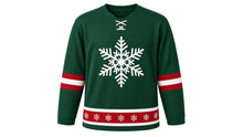 Load image into Gallery viewer, Christmas Original Hockey Jersey in Green, front view – custom name and number