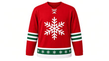 Load image into Gallery viewer, Christmas Original Hockey Jersey in Red, front view – custom name and number