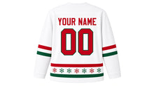 Load image into Gallery viewer, Christmas Original Hockey Jersey in White, back view with your name and number
