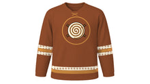 Load image into Gallery viewer, Cinnamon Roll Day Original Hockey Jersey in Cinnamon Brown, front view – custom name and number