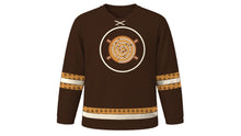 Load image into Gallery viewer, Cinnamon Roll Day Original Hockey Jersey in Espresso, front view – custom name and number
