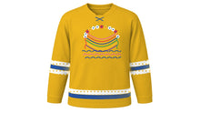 Load image into Gallery viewer, Círio de Nazaré Original Hockey Jersey in Festival Gold, front view – custom name and number