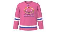 Load image into Gallery viewer, Círio de Nazaré Original Hockey Jersey in Flower Pink, front view – custom name and number