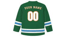 Load image into Gallery viewer, Civic Holiday Original Hockey Jersey in Forest Green, back view with your name and number