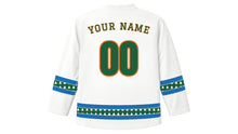 Load image into Gallery viewer, Civic Holiday Original Hockey Jersey in White, back view with your name and number