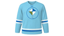 Load image into Gallery viewer, Clean Monday Original Hockey Jersey in Sky Blue, front view – custom name and number