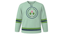 Load image into Gallery viewer, Cold Food Festival Original Hockey Jersey in Celadon, front view – custom name and number