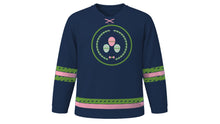 Load image into Gallery viewer, Cold Food Festival Original Hockey Jersey in Ink Navy, front view – custom name and number