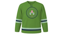 Load image into Gallery viewer, Cold Food Festival Original Hockey Jersey in Willow Green, front view – custom name and number