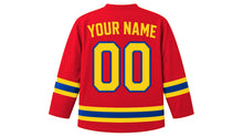 Load image into Gallery viewer, Colombia Original Hockey Jersey in Red, back view with your name and number