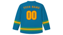 Load image into Gallery viewer, Colombo Original Hockey Jersey in Ocean Blue, back view with your name and number