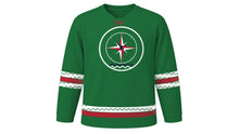 Load image into Gallery viewer, Columbus Day Original Hockey Jersey in Green, front view – custom name and number