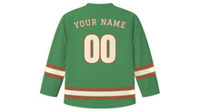 Load image into Gallery viewer, Columbus Original Hockey Jersey in Riverfront Green, back view with your name and number
