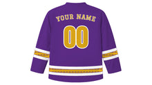 Load image into Gallery viewer, Coming of Age Day Original Hockey Jersey in Royal Purple, back view with your name and number