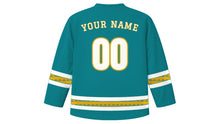 Load image into Gallery viewer, Coming of Age Day Original Hockey Jersey in Teal, back view with your name and number