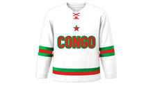 Load image into Gallery viewer, Congo Original Hockey Jersey in White, front view – custom name and number