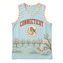 Load image into Gallery viewer, Connecticut Robin Orchard Original Basketball Jersey in Robin Egg Blue, front view – custom name and number