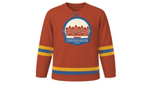 Load image into Gallery viewer, Copenhagen Original Hockey Jersey in Brick Red, front view – custom name and number