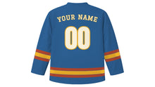 Load image into Gallery viewer, Copenhagen Original Hockey Jersey in Harbor Blue, back view with your name and number