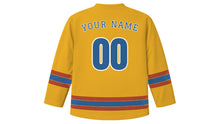 Load image into Gallery viewer, Copenhagen Original Hockey Jersey in Mustard Yellow, back view with your name and number