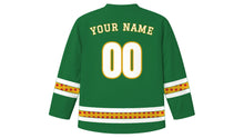 Load image into Gallery viewer, Corpus Christi Original Hockey Jersey in Green, back view with your name and number