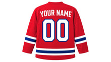 Load image into Gallery viewer, Costa Rica Original Hockey Jersey in Red, back view with your name and number
