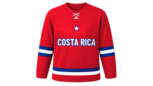 Load image into Gallery viewer, Costa Rica Original Hockey Jersey in Red, front view – custom name and number