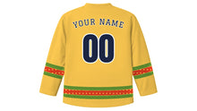 Load image into Gallery viewer, Crayfish Party Original Hockey Jersey in Lantern Yellow, back view with your name and number