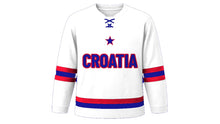 Load image into Gallery viewer, Croatia Original Hockey Jersey in White, front view – custom name and number
